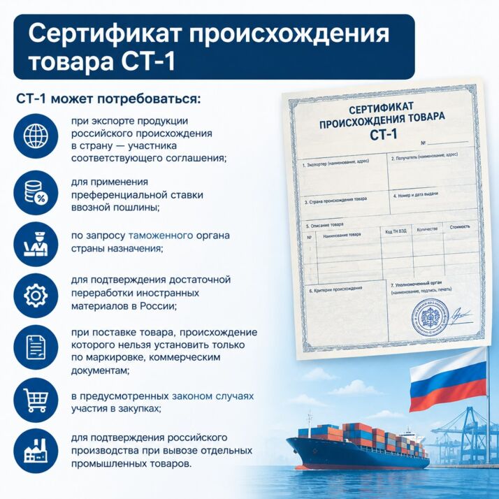Сертификат происхождения товара СТ-1